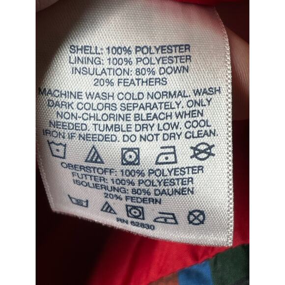 Lands' End Red Plaid Down Puffer Vest  Sz XS Holiday Womens - Picture 5 of 5